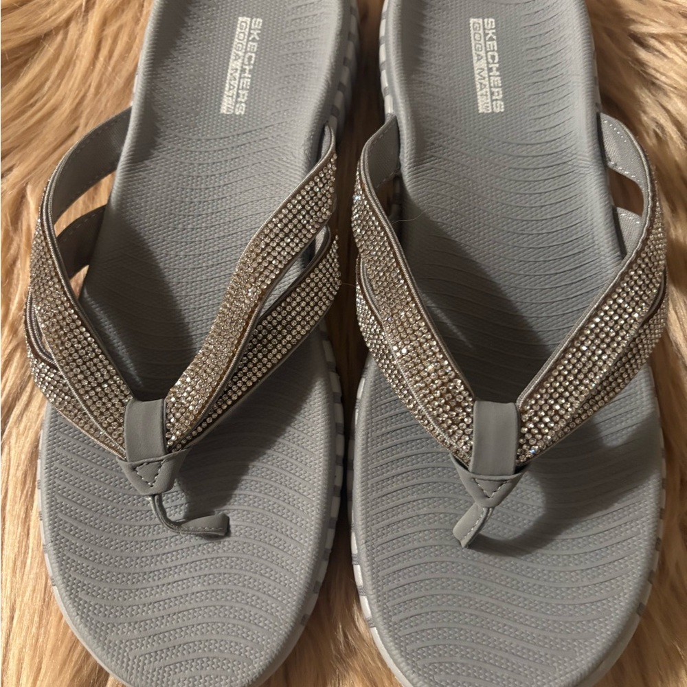 Skechers Silver Embellished Women's Sandals